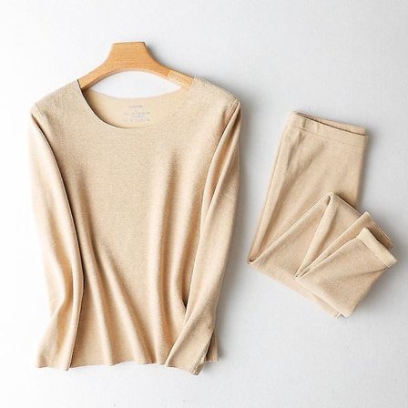 Womens Thermal Underwear Set Base Layer Fleece Lined Soft Top Bottom