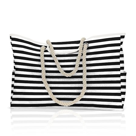 Strandtaske til Kvinder Stor Strandtaske, Vandafvisende Sandtæt Strandtaske Med Lynlås, Stor Svømmepøl Strandtaske