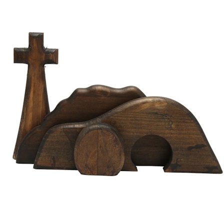 Påske scene dekoration håndlavet træ tom grav kors dekoration til fest hjem bryllup