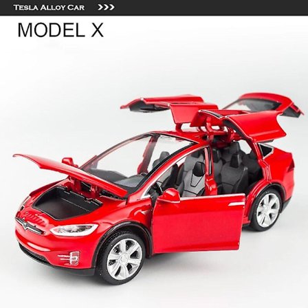 1:32 Tesla Model X Model 3 Model S Model Y Legeringsbilmodell Diecasts Leksaksbil Ljud och Ljus Barnleksaker För Barn Presenter Pojkleksak