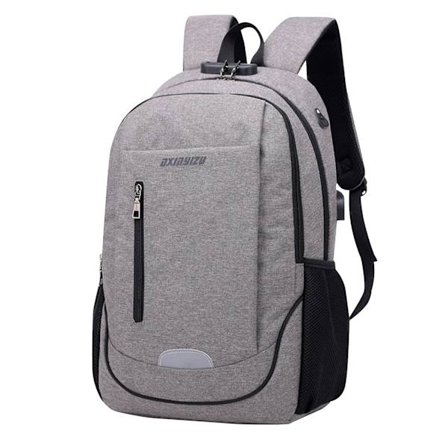 Affärsreseryggsäck för bärbar dator, Vattentålig smal laptopväska med USB-laddningsport för män och kvinnor