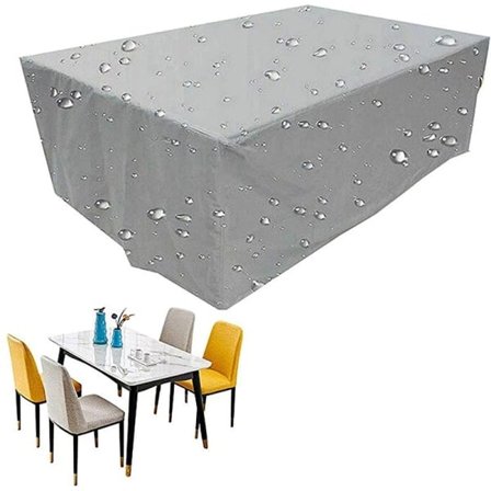 Moderne minimalistisk havemøbel sølv vandtæt cover, gårdsbord og stol kombineret cover
