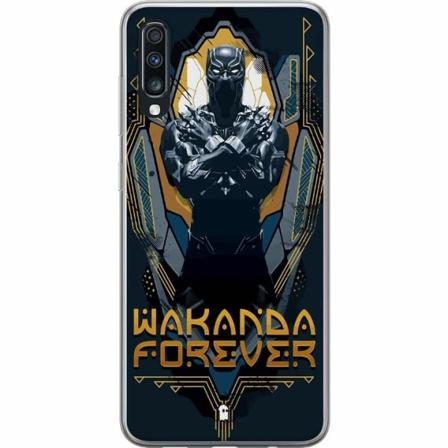 Samsung Galaxy A70 Genomskinligt Skal Black Panther: Wakanda F
