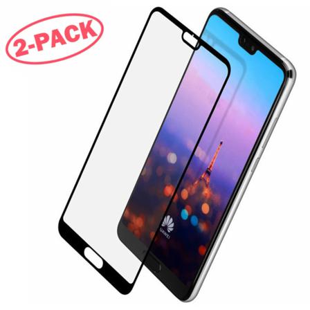 2-pack Skärmskydd Huawei P20 Lite - Heltäckande Glas Svart Svart