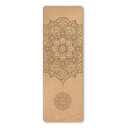 4mm Naturkork Trykt Yogamatte, Sklisikker Svetteabsorberende Hjemmetreningsmatte