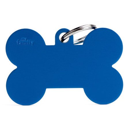Medaglietta Per Cani E Gatti Personalizzata Osso In Alluminio Blu