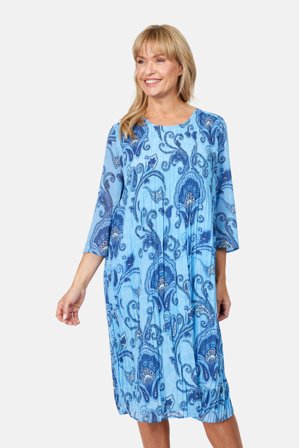 SIGNATURE - 3/4 Ærmet Kjole - Lys Blå