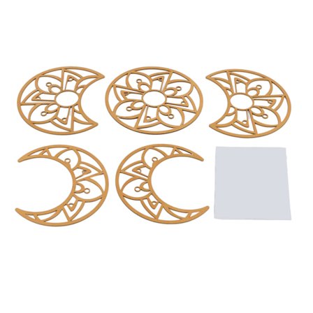 Månefase Vægophæng Dekoration DIY Vægkunst Trædekoration til Stue Soveværelse Restaurant Guld A Type