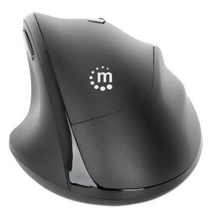 Manhattan MH Wireless Ergonomic Mouse with 2-in-1 USB Receiver