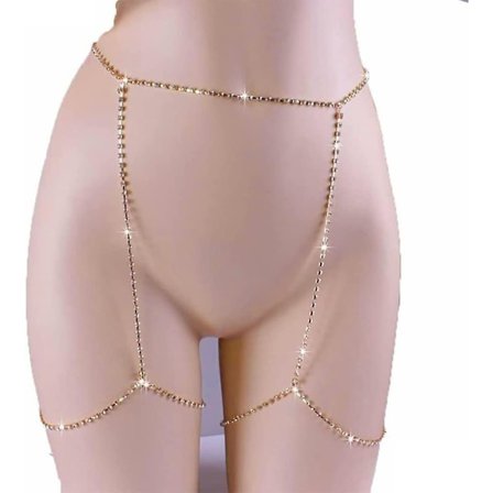 Sparkle Krystal Benkæde: Gul Lår Party Smykker