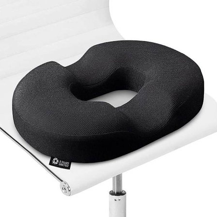 Donutpute for hemoroider - 100 % memory foam-puter med sklisikker bunn - Fast ortopedisk sete - Smertelindring for halebenet