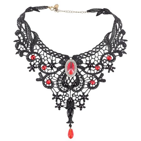 Charm Halsband Kvinna Vampyr Halsband Kristall Hänge Smycken Födelsedagspresenter Spets Halsband