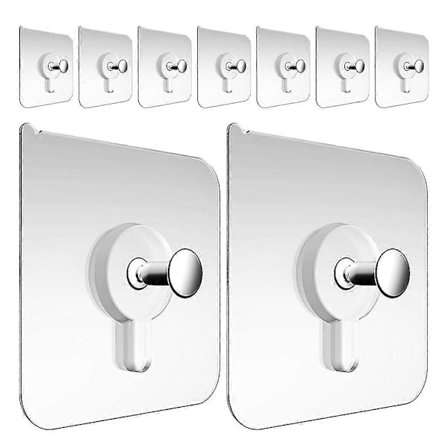 30 st Starka och Transparenta Självhäftande Krokar för Enkel Upphängning av Tavlor på Väggar Utan Spik