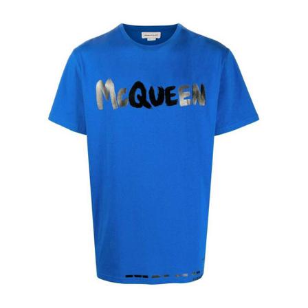 Alexander McQueen T-Shirts Blå, Herre