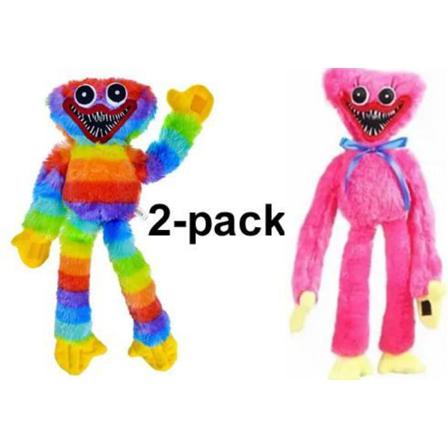 2-pack Regnbåge/rosa Poppy Playtime Huggy Wuggy Gosedjur 40cm Multifärg