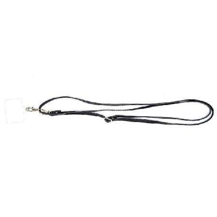 Universal crossbody-nackrem i läder med transparent dyna - Svart