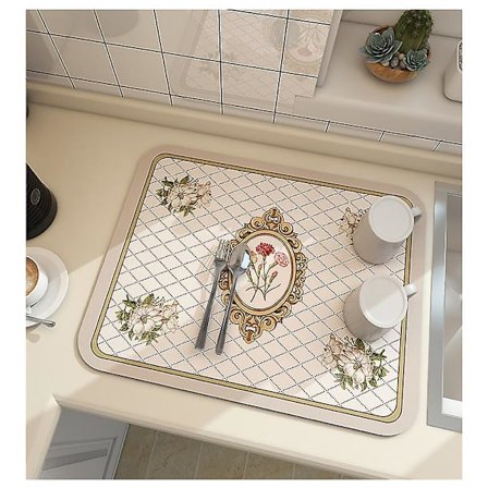 Superabsorberende Antiskli Storkjøkken Absorberende Dreneringsmatte Kaffeoppvaskmatte Hurtigtørr Baderomsavløpspute Bestikkmatte