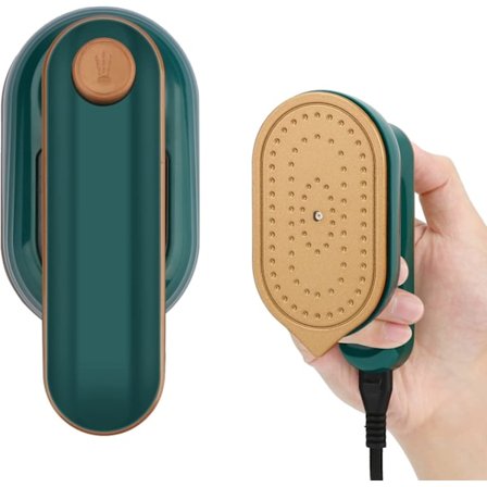 1 stk. Grøn Mini Strygejern til Tøj, Bærbar Håndholdt Dampstrygejern