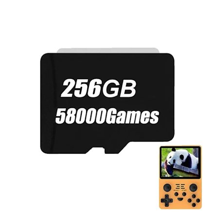 PowKiddy RG20S TF-kort, 256GB lagring, 58000 spel,256G 58000SPEL