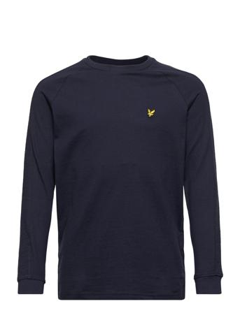 Ottoman Panel Raglan Ls Tee T-shirts Short-sleeved Sininen Lyle & Scott Junior