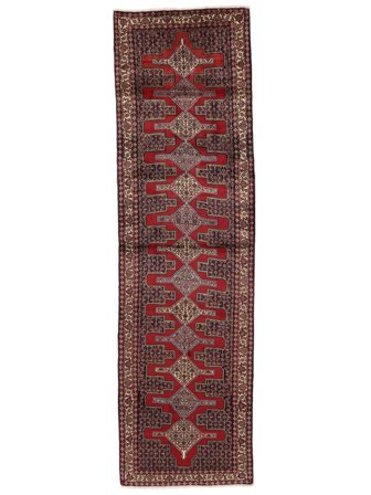 Senneh Rug Oriental Runner Dark Red/Black (Wool, Persia)
