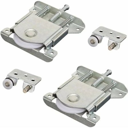 Garderobeskydedørshjul, skydedørdele til garderobedør, hjul, ruller, garderobesløbere guider 2 stk.