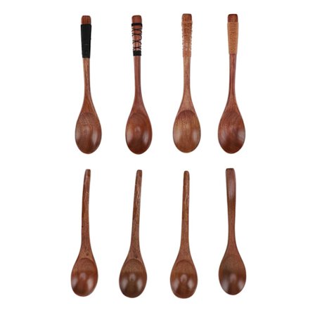 [Lisää kuplamuovipussi tilausmerkintöihin] Massiivipuuta käsin kiillotettu japanilainen lusikka astiasto puinen lusikka kahvilusikka setti 2