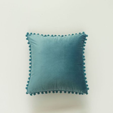 Örngott Pompoms Edges Ultra Soft Velvet Cover Soffa Soffa Svankkuddar Case
