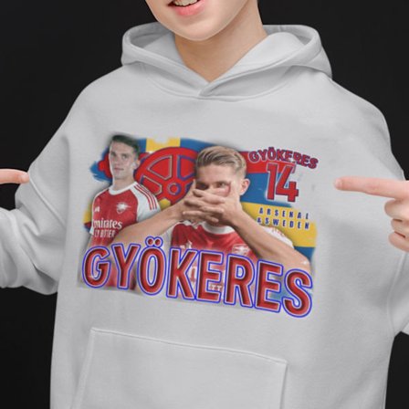 Viktor Gyökeres barnhuvtröja med Sverige spelardesign