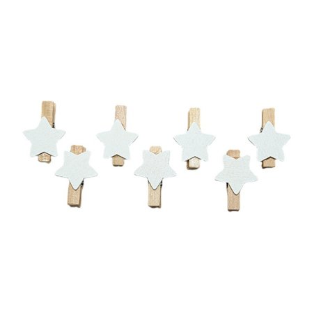 100 stk. træstjerneformede klemmer til juledekorationer