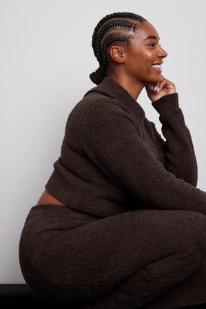 NA-KD Jupe mi-longue en maille duveteuse - Jupes en tricot - Brun - X-Small