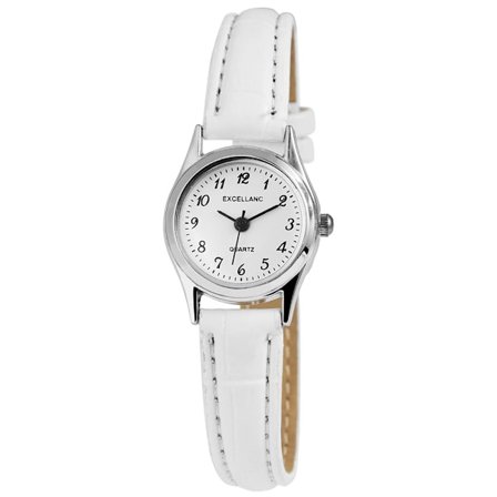 Excellanc naisten kello tekonahkahihnalla - valkoinen/hopea kla