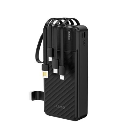Dudao K11 Pro 20000mAh Powerbank med inbyggda USB-kablar - Svart