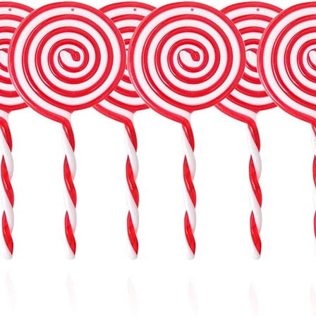 Julelollipop-pynt sæt, 6 stk. Juletræ lollipop KLB