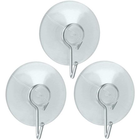 Set med 3 sugkoppskrokar