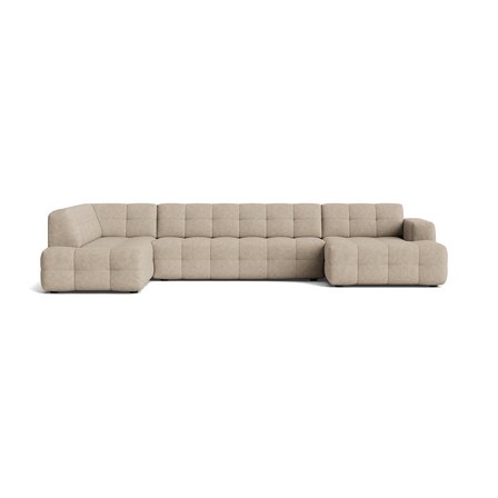 Paris U-sofa, højrevendt - Aragon Grå/Beige - 382x218x77cm - Eksklusiv U-Sofa med højre vendt design & optimal siddekomfort - Perfekt til stuen