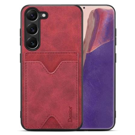 Galaxy S23 Mobilskal Kortholder Kickstand DENIOR - Rød