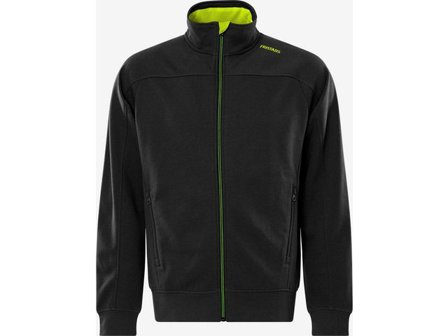 FRISTADS Sweatshirt jacka 7552 Svart/Gul XS - Lyreco - Arbetskläder - Arbetströjor - Sweatshirts och koftor