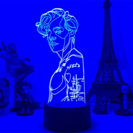 3D nattlampe, Harry Styles lampe 16 farger med fjernkontroll