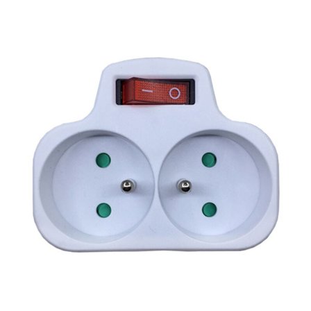 Eluttag med strömbrytare, 2-i-1 eluttag med kontakt, vägguttag perfekt för sovrum, hemmakontor, 16A, 230V, vit