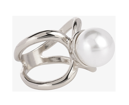 Endless Skjerfring Perle Sølv