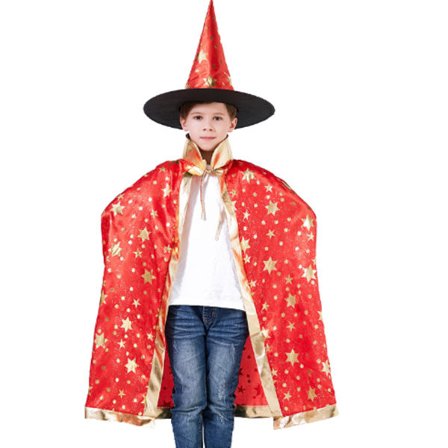 Trollkarl Cape med hatt, Halloween barn kostymer