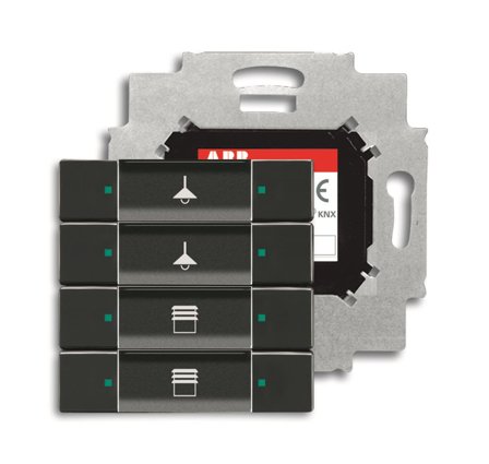 ABB Impressivo 6117-0-0221 Painike 4-napainen painike, väyläliitäntäyksiköllä, KNX Antrasiittiharmaa, Kytkimet & pistorasiat