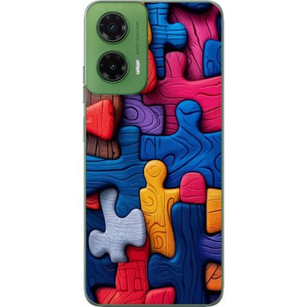 Kompatibelt Mobildeksel til Motorola Motorola Moto G35 Lekefull illustrasjon med Stitch blant rosa epler i en myk pastell design som kombinerer søthe