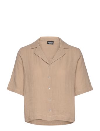 Pcstina 2/4 Shirt Bc Topp Brun Pieces*Betinget Tilbud