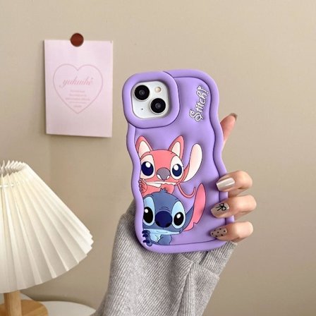 (For iPhone 11) Lilo og Stitch silikon deksel mobil deksel