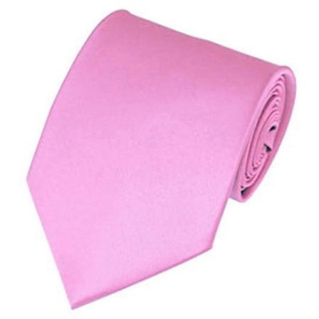 Ensfarget rosa slips for menn, 100% silke, 9 cm bred, formell klesslips, bryllupstilbehør