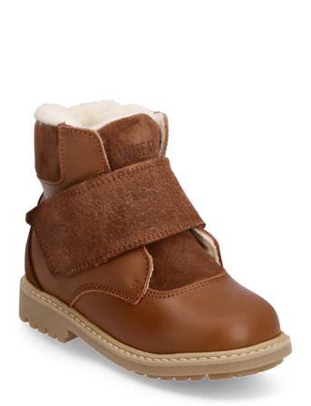Sigge Print Velcro Boot Brown Wheat
