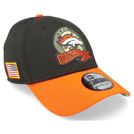 New Era - NFL Black flexfit Czapka Z Daszkiem - Denver Broncos M 39THIRTY NFL Salute To Service 22 Black/Orange Flexfit @ Hatstore