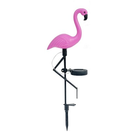 Solar Flamingo Lampe, LED Udendørs Havelampe, Havelampe, Vandtæt Pælelampe Tagrendedekoration
